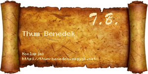 Thum Benedek névjegykártya
